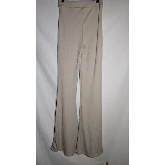 Zara Womens High Rise Flare Ribbed Knit Leggings Sz S Stretch Lounge - Picture 3 of 5